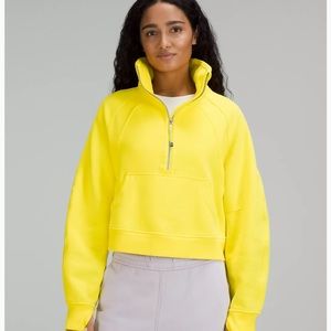 Lululemon scuba half zip in sonic yellow